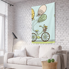 Вертикальное фотопанно на стену JoyArty "Велосипед с поздравлениями", 150x200 см