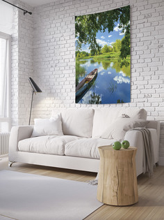 Вертикальное фотопанно на стену JoyArty "Загадочная лодка на реке", 150x200 см