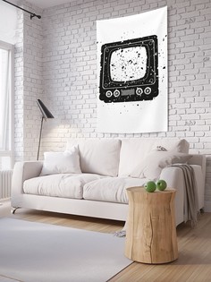Вертикальное фотопанно на стену JoyArty "Ретро телевизор гранж", 150x200 см