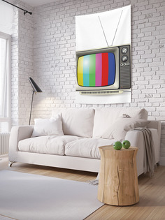 Вертикальное фотопанно на стену JoyArty "Телевизор ретро", 100x150 см