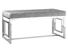 Банкетка BENCH-012-TG Серый, велюр / Сталь, серебро Stool Group