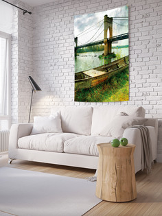 Вертикальное фотопанно на стену JoyArty "Лодка у моста", 150x200 см