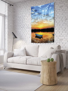 Вертикальное фотопанно на стену JoyArty "Одинокая лодка", 150x200 см