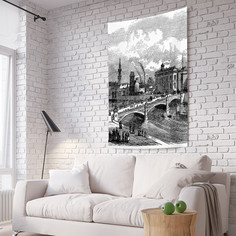 Вертикальное фотопанно на стену JoyArty "Гравюра города", 150x200 см