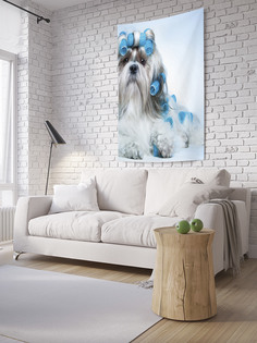 Вертикальное фотопанно на стену JoyArty "Собака с бигуди", 100x150 см