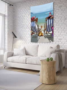 Вертикальное фотопанно на стену JoyArty "Пара на шезлонгах у моря", 150x200 см