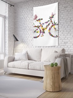 Вертикальное фотопанно на стену JoyArty "Цветочный велосипед с бабочками", 150x200 см