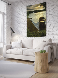 Вертикальное фотопанно на стену JoyArty "Лодка у мостика", 100x150 см