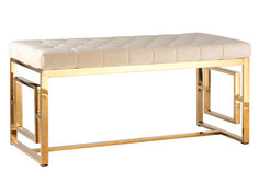 Банкетка BENCH-012-TG Бежевый, велюр / Сталь, золото Stool Group