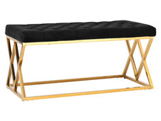 Банкетка BENCH-011 Черный, велюр / Сталь, золото Stool Group