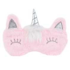 Маска для сна Kawaii Factory Единорог спит розовая