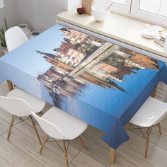 Скатерть прямоугольная JoyArty "Река Мотлава в Гданьске" из оксфорда, 180x145 см