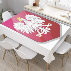 Скатерть прямоугольная на кухонный стол JoyArty "Герб Польши" из оксфорда, 180x145 см