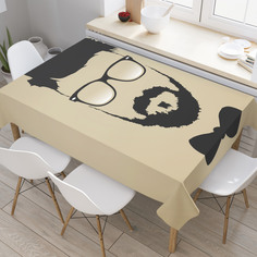 Скатерть прямоугольная на кухонный стол JoyArty "Парень-хипстер" из оксфорда, 180x145 см