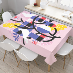 Скатерть прямоугольная JoyArty "Геометрическая ботаника" из оксфорда, 180x145 см