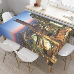 Скатерть прямоугольная JoyArty "Варшава во время заката" из оксфорда, 180x145 см