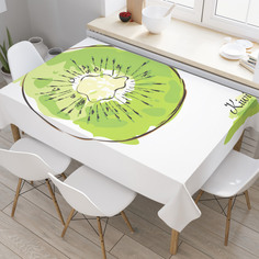 Скатерть прямоугольная JoyArty "Половинки фруктов" из оксфорда, 180x145 см