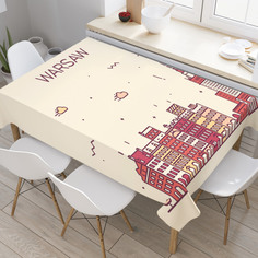 Скатерть прямоугольная JoyArty "Варшавский пейзаж" из оксфорда, 180x145 см