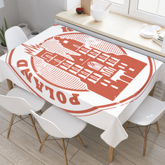 Скатерть прямоугольная JoyArty "Печать Кракова гранж" из оксфорда, 180x145 см