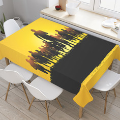 Скатерть прямоугольная JoyArty "Марафонцы в лучах" из оксфорда, 180x145 см