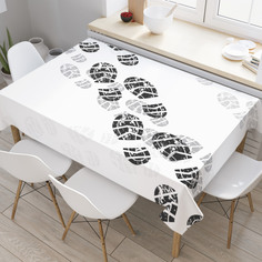 Скатерть прямоугольная на кухонный стол JoyArty "Гранж следы" из оксфорда, 180x145 см