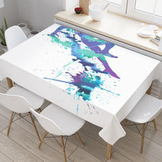Скатерть прямоугольная на кухонный стол JoyArty "В брызгах краски" из оксфорда, 180x145 см