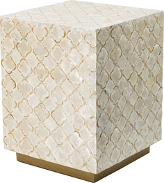 Столик акцентный из раковин устриц 35x35x45см Glasar 46961 ГЛАСАР