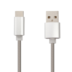 USB кабель LP USB Type-C Пружина в металлической оплетке (стальной/коробка) Liberty Project
