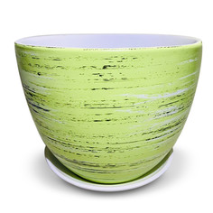 Горшок для цветов керамический Котовская Майолика Техно зеленое яблоко 0.7 л