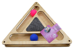 Игровой комплекс Glory Life Треугольник с шариками c когтеточкой для кошек 32х28х3,6 см