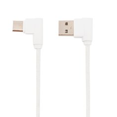 USB кабель LP USB Type-C L-коннектор Круглый шнурок (белый/коробка) Liberty Project