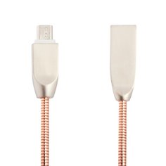 USB кабель LP Micro USB Панцирь в металлической оплетке (розовое золото/коробка) Liberty Project