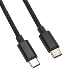 USB-C кабель LP USB Type-C Power Delivery 18W в текстильной оплетке (черный/коробка) Liberty Project