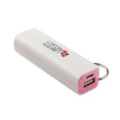 Внешний АКБ LP 2600 мАч Li-ion USB выход 1А (белый с розовым/коробка) Liberty Project