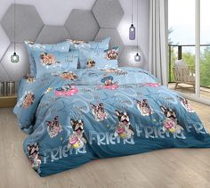 Простыня Mercury Home Мопсики Евро/Евро макси 220x240 Поплин