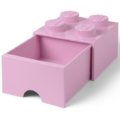 Ящик для хранения 4 выдвижной LEGO нежно-розовый