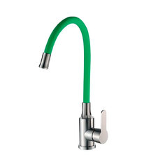 Смеситель для кухни гибкий излив Maxonor MN7180-12, зеленый/сатин
