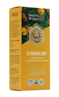 Эликсир травяной Smart Bee с прополисом и маточным молочком Комфортное пищеварение 100 мл