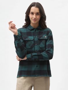 Рубашка женская Dickies DK0A4XI2B851 зеленая S