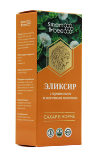 Эликсир травяной Smart Bee с прополисом и маточным молочком Сахар в норме 100 мл
