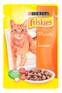 Влажный корм для кошек Friskies, с курицей в подливе, 100г