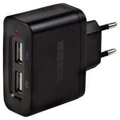 Сетевое зарядное устройство InterStep 2xUSB, 2 A, (IS-TC-2USB0002K-000B201) black