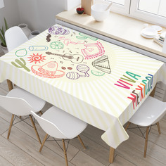 Скатерть прямоугольная на кухонный стол JoyArty "Вива Мексика" из оксфорда, 180x145 см