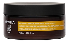 Маска Apivita Nourish & Repair Mask Olive & Honey для Волос с Оливой и Медом, 200 мл