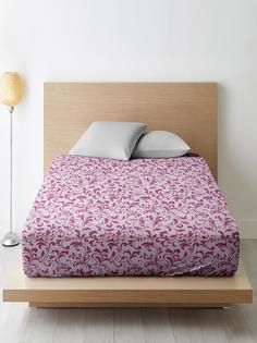 Простыня на резинке Ночь Нежна "Гжель" (пудровый) осн. 7374-3 Бязь 120гр. 120х200х20