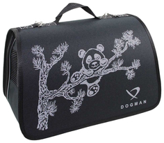 Переноска Dogman Лира для животных 43 х27 х27 см, Черный панда