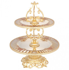 Этажерка 2-х ярусная 30 x 30 x 45 cм "Розаперла Золотая" 280096 Rosaperla