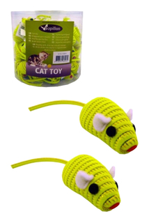 Погремушка для кошек Papillon Светоотражающая мышка, текстиль, желтый, 5 см