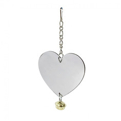 Зеркало для попугаев двухстороннее Heart PetStandArt, Размер 7х8см
