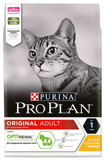 Сухой корм для кошек PRO PLAN Original Optirenal, курица, 7кг